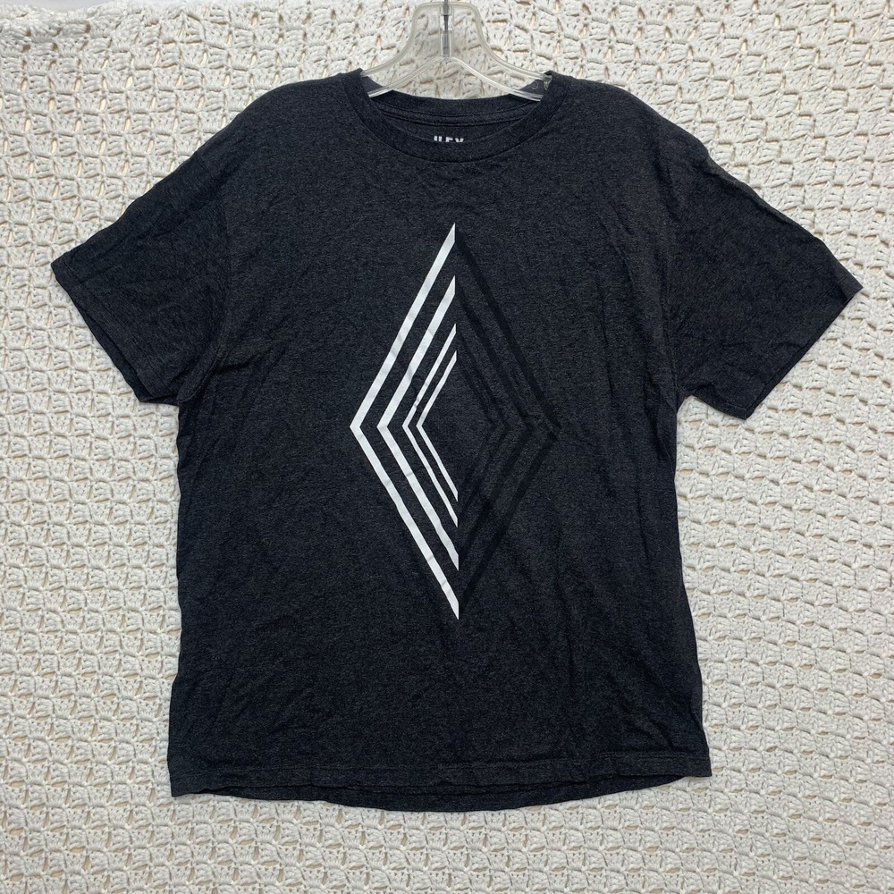Hey‎ Dude Shirt Mens Large  Dark Gray Geo Print Short Sleeve Crew Neck RN#139688